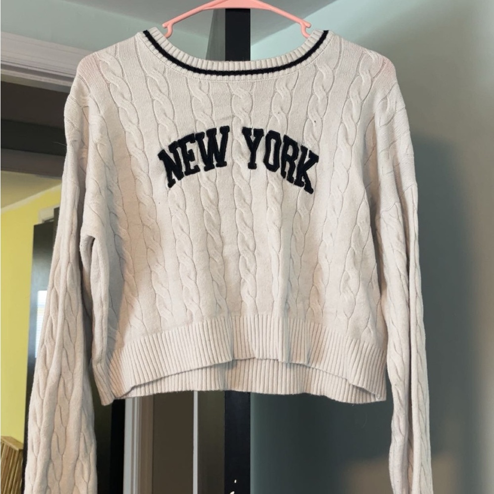 New York Cable Knit Sweater - Cream